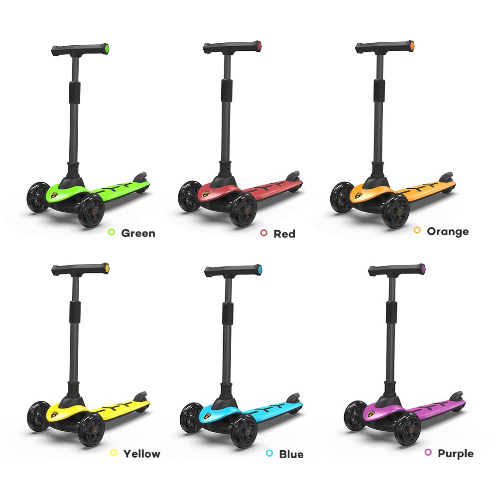 Wholesale Custom Plastic Body Parts Frame Kick Scooter Flashing 3 Wheels Adjustable Height Children Foot Kick Scooter