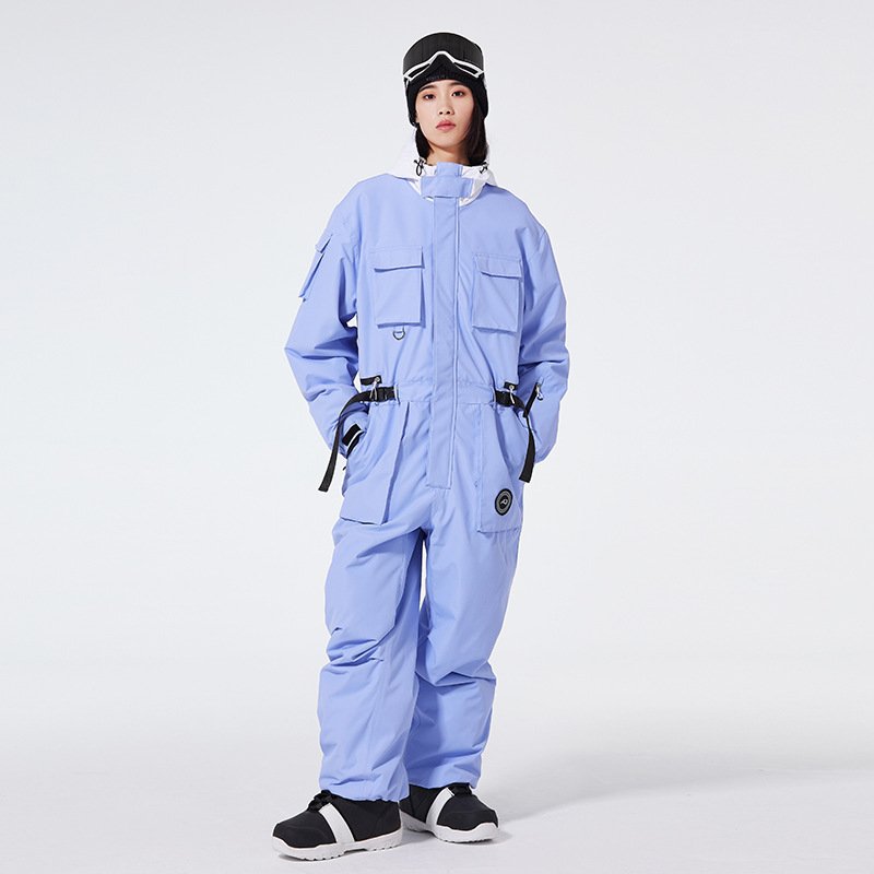 Single-skinned skating suit with a loose-skinned, open-air weather and waterproof ski suit