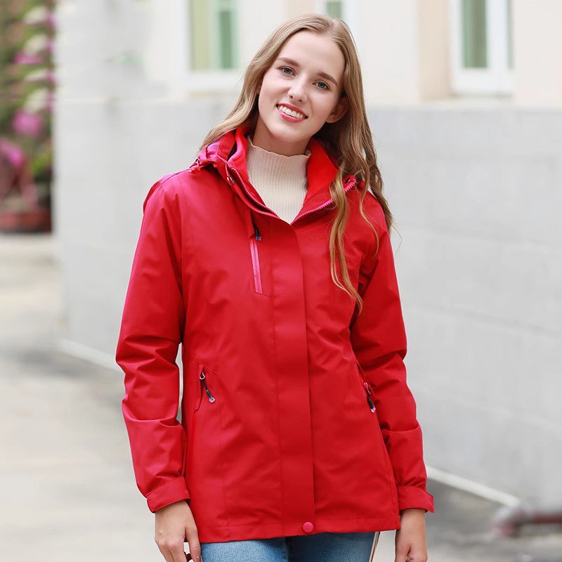 An outdoor velvet suit for men and women with two sets of a waterproof, windproof, winter-cold coat