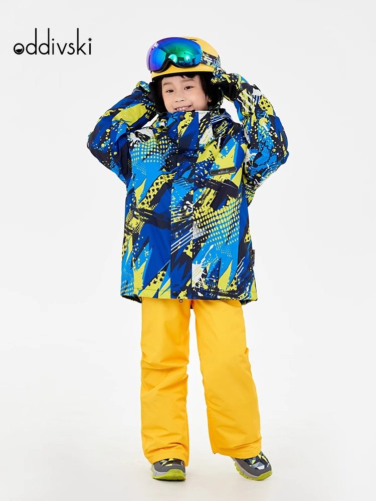 Children in ski coats, boys and girls with warmer, warmer, weather-proof ski pants