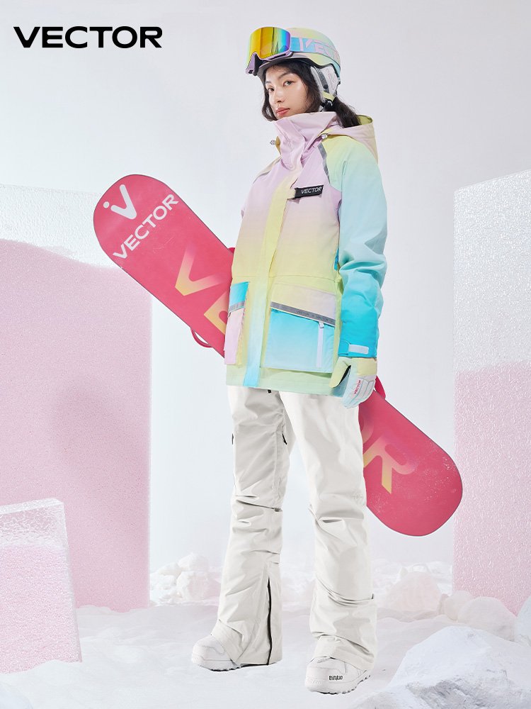 VECTOR'S NEW SKI SUIT, WOMEN'S TWO-BOARD SPECIALTY WATER- AND WIND-PROOF SKISUITS