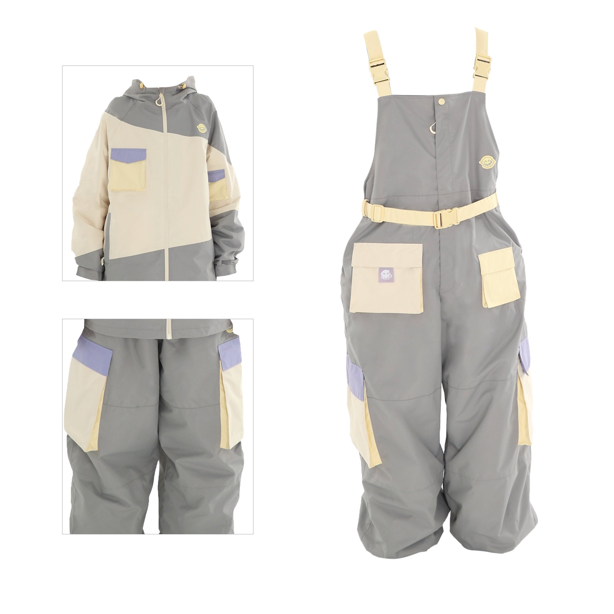 LMDSNOW YELLOW-OLK SKI SUIT FOR WOMEN WITH WATERPROOF THONGS AND VELVET-HEATED GEL