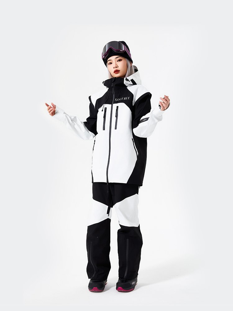 SOUFREE 2023, SINGLE-BOARD DOUBLE-BOARD SKI SUIT, 3L FULL WIND-PROOF AND WATER-PROOF AMERICAN COAT