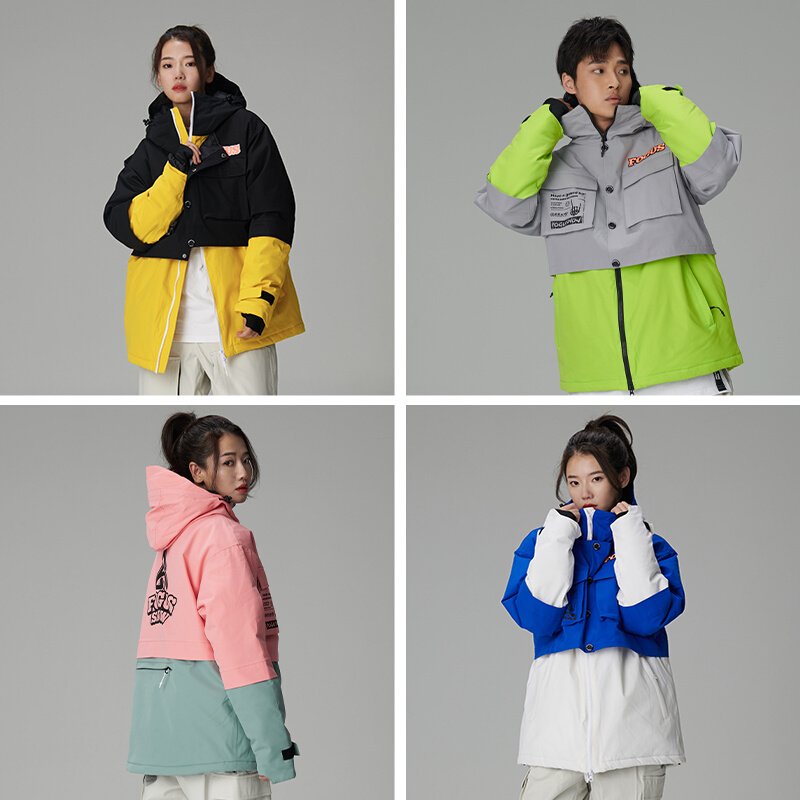HIGH-END 2122 KOREAN FOGUS SKIS, MEN AND WOMEN WITH THICK SKIS ON THEIR SHIRTS, WINTER WATERPROOFING SHEETS
