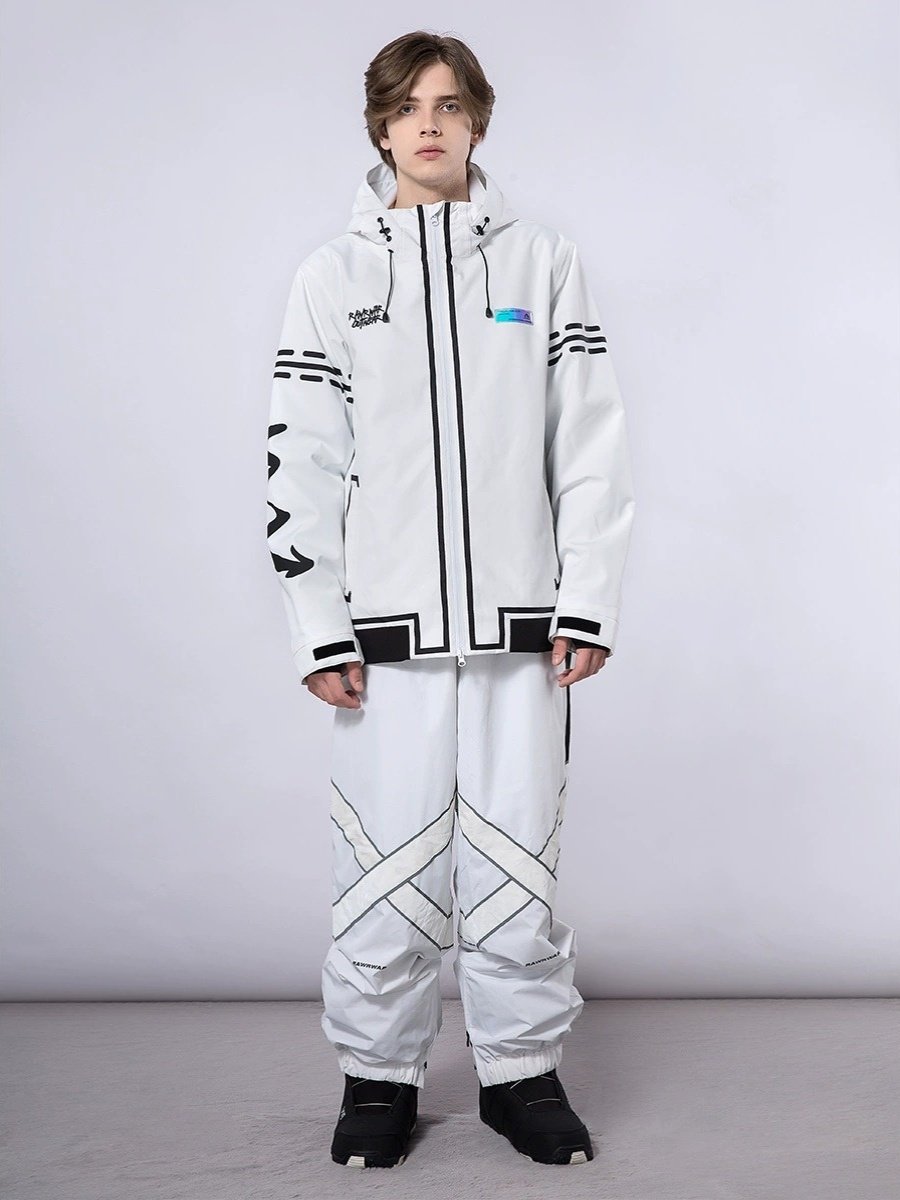 2023 New winter double-board wind-proof women water-proofing and cotton outdoor ski pants, white ski suits