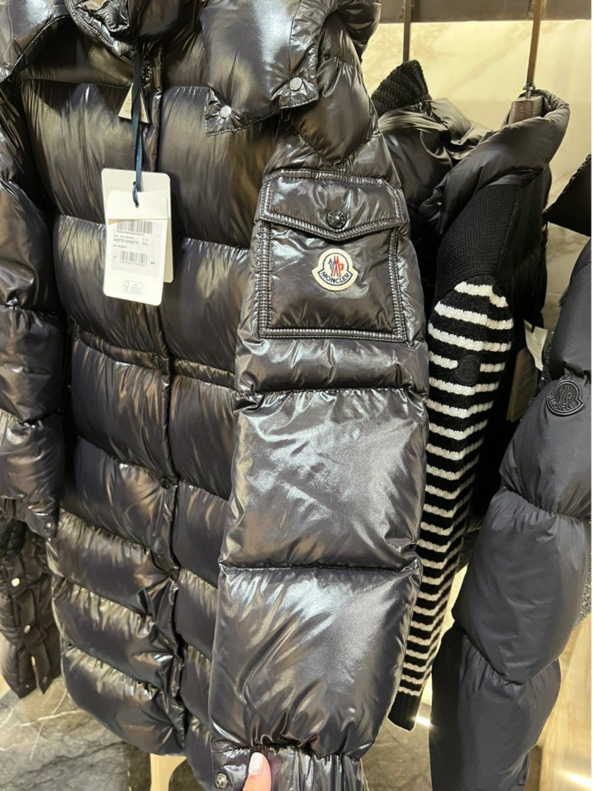 French for Ms. Moncler/Cavettaz hoodie, long coat for ski season