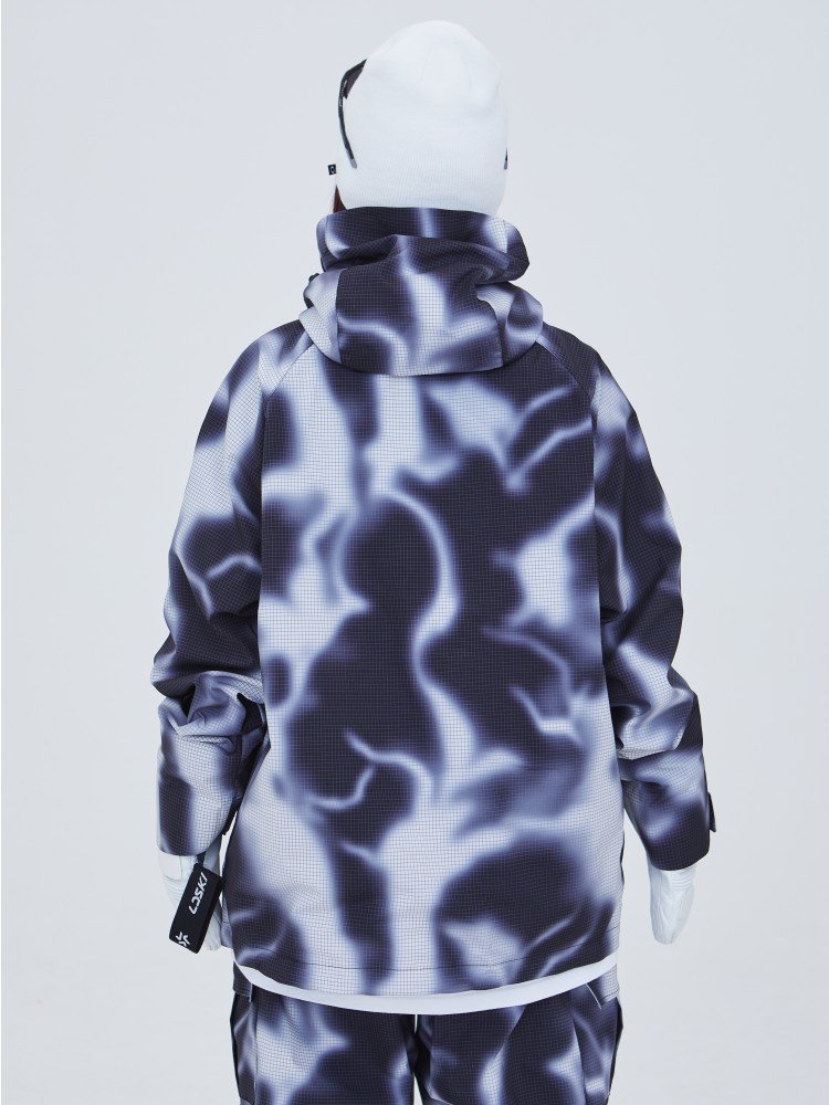 2024 new one-board ski shorts, double-skinned, wind-proof, men and women with velvet and loose ski shirts thicker