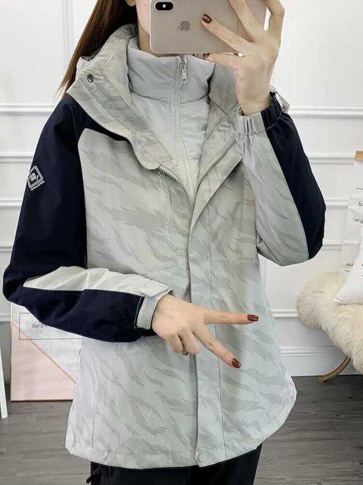 FILA/FELLOW WINTER VELVET WOMEN CAN UNLOAD TWO SETS OF WINDPROOF AND WARM OUTDOORS