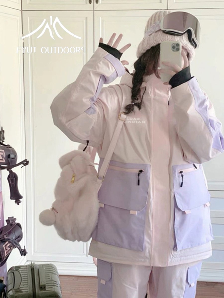 FYUT'S NEW OUT-OF-DOOR SKI SUIT FOR MEN AND WOMEN WITH A SINGLE, DOUBLE-SKINNED, SPECIALIZED SKI JACKET FOR WATER RESISTANCE TO GRINDING AND HEATING