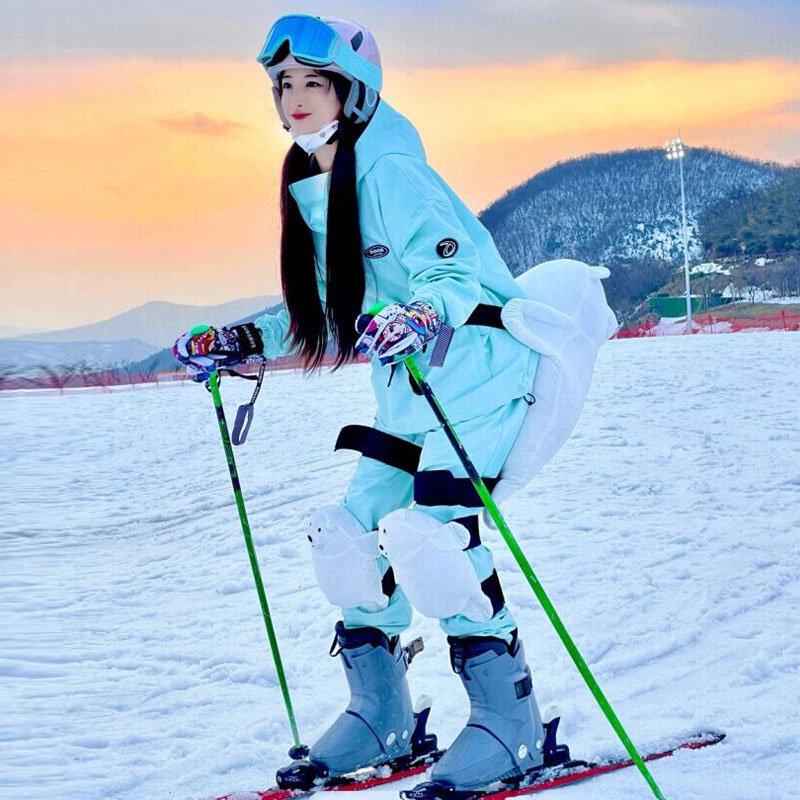 A NEW 2022 SKI SUIT FOR A SINGLE-SKINNED, DOUBLE-SKINNED WINTER NET RED-SKINNED SKI PANTS