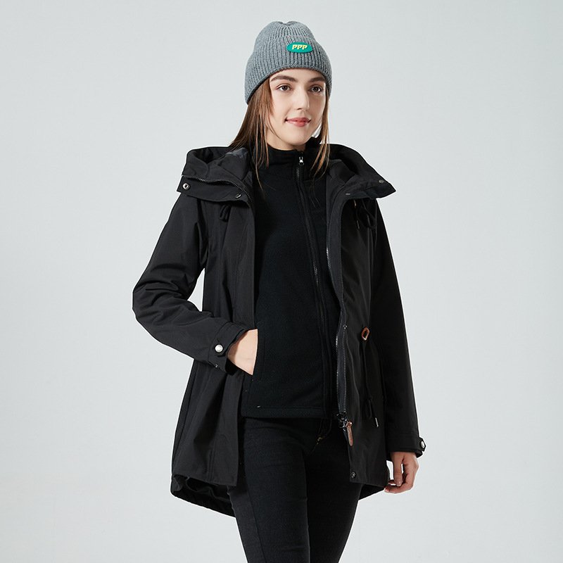 Two pairs of T-shirts will remove a long, wind-proof ski-walker jacket from the mountain