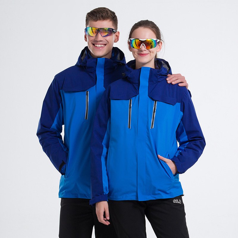 Two pairs of the same for men and women in a new, extra-trucking, wind-proof, water-skiing suit