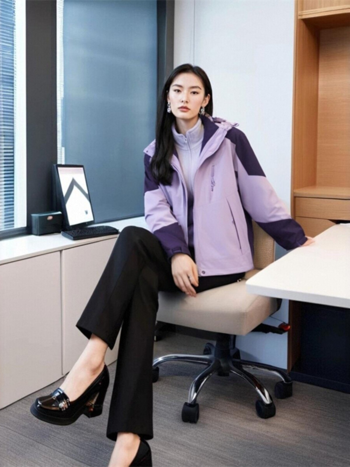 In autumn and winter, a man and a woman can take off an outdoor water-protected twilight coat