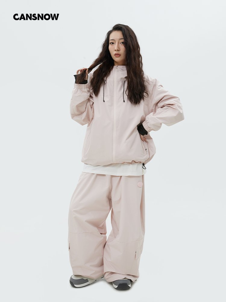 CANSNOW CANNED SKIED MORANDI PINK SKI SUIT WITH FULL VOLTAGE, WATERPROOF, WINDPROOF AND WARM FOR WOMEN