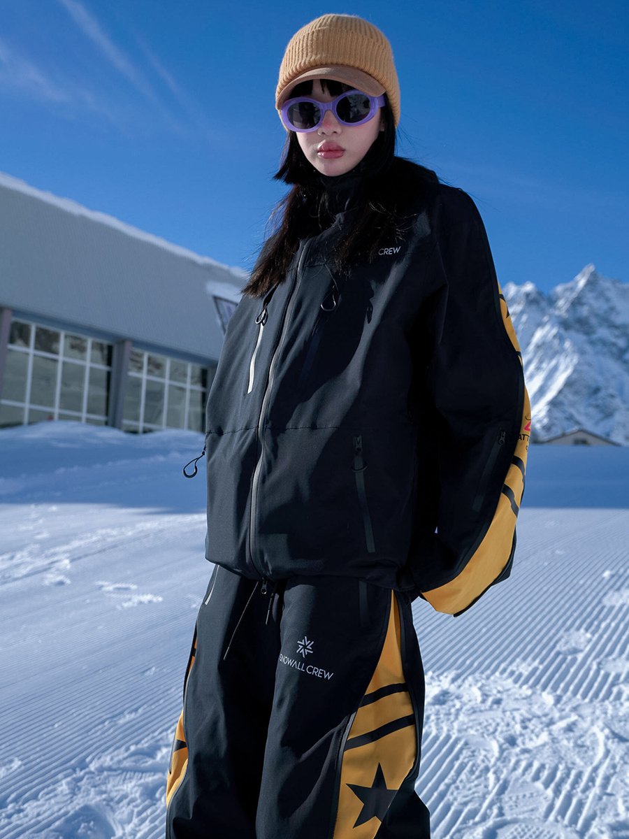 Pyramid laced with cotton and thick windproof and waterproof coats, two-board warm ski suits