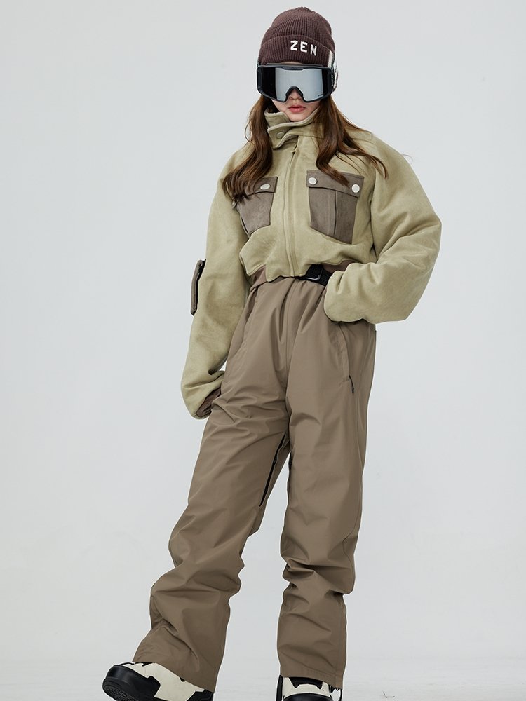 zenventure white original design for a short-term high waist repair pilot's jacket ski suit