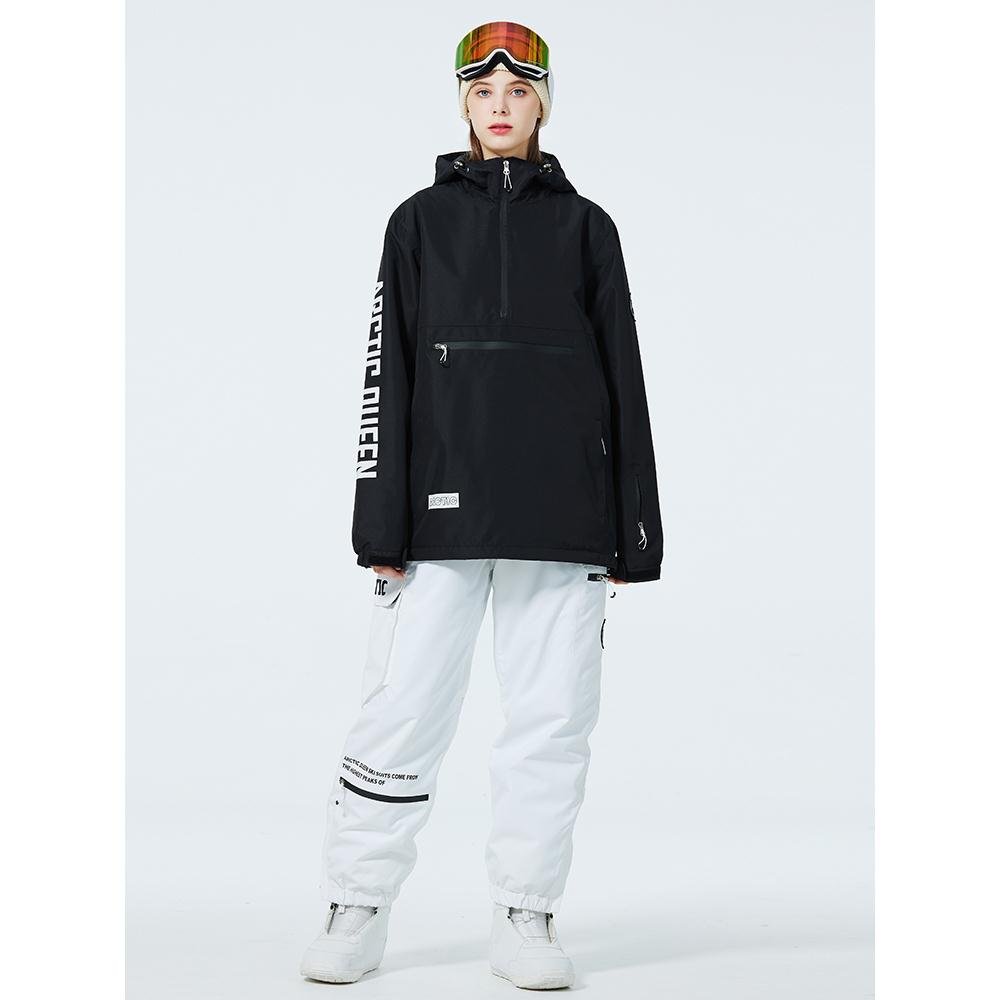 New skating hoodie suit for men and women, winter wind and water-proof, two-board ski suit suit