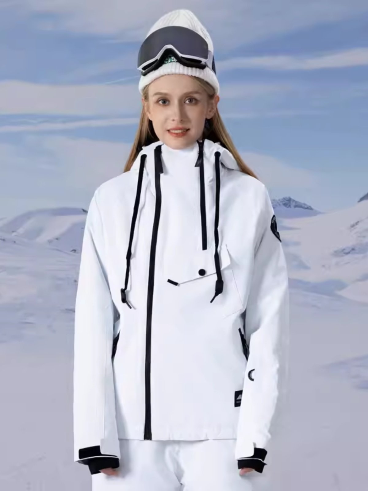 The men and women in the sharp rock ski suit are wearing one-on-one ski pants in winter