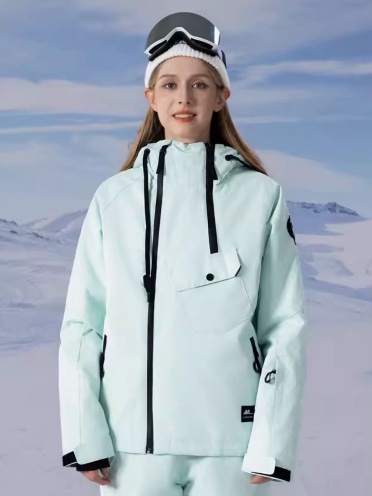 The men and women in the sharp rock ski suit are wearing one-on-one ski pants in winter