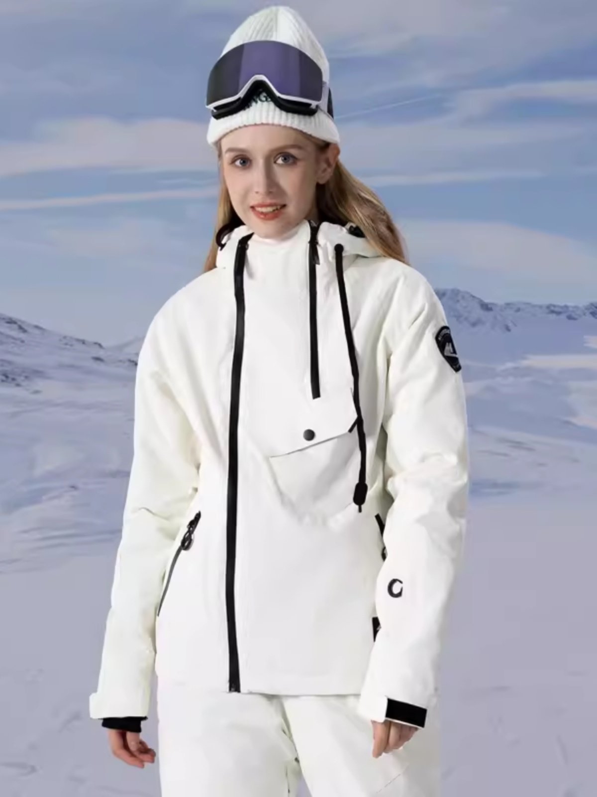 The men and women in the sharp rock ski suit are wearing one-on-one ski pants in winter