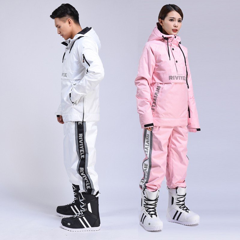 Skisuits for men with water and gas, long-skinned ski hoodie, double-boarding with cotton-skinners