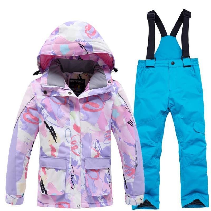 Children ' s water-skids-wearing, winter girl ' s snow-skissing and double-skinned outdoor slabs
