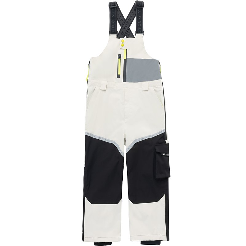 VECTOR CHILDREN SKIING BACKSLIDING CROTCH BOYS IN BLACK AND WHITE AND SKI PANTS IN WINTER WEATHER AND WATER WARM