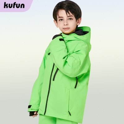 Children skiing suit with girls and boys in water-proof, wind-proof and snow-heated baby boy and boy single-board equipment