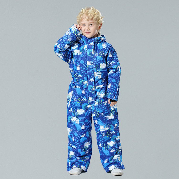 Two sets for waterproof, windproof and warm outdoors in a new ski suit for boys and girls