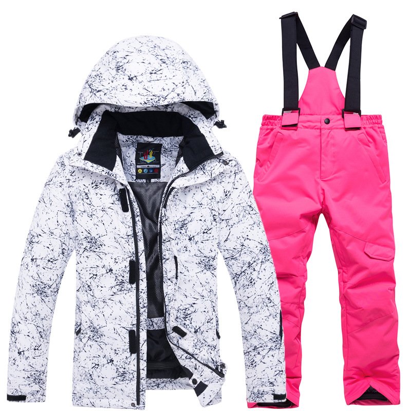 New child ski suit for girls with big boy coats with warm winter pants