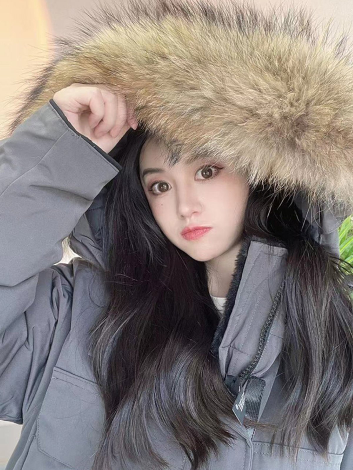 The couple's outdoor skier dressed in a pike-and-north-east velvet dress, Harbin, 40 degrees cold-proof