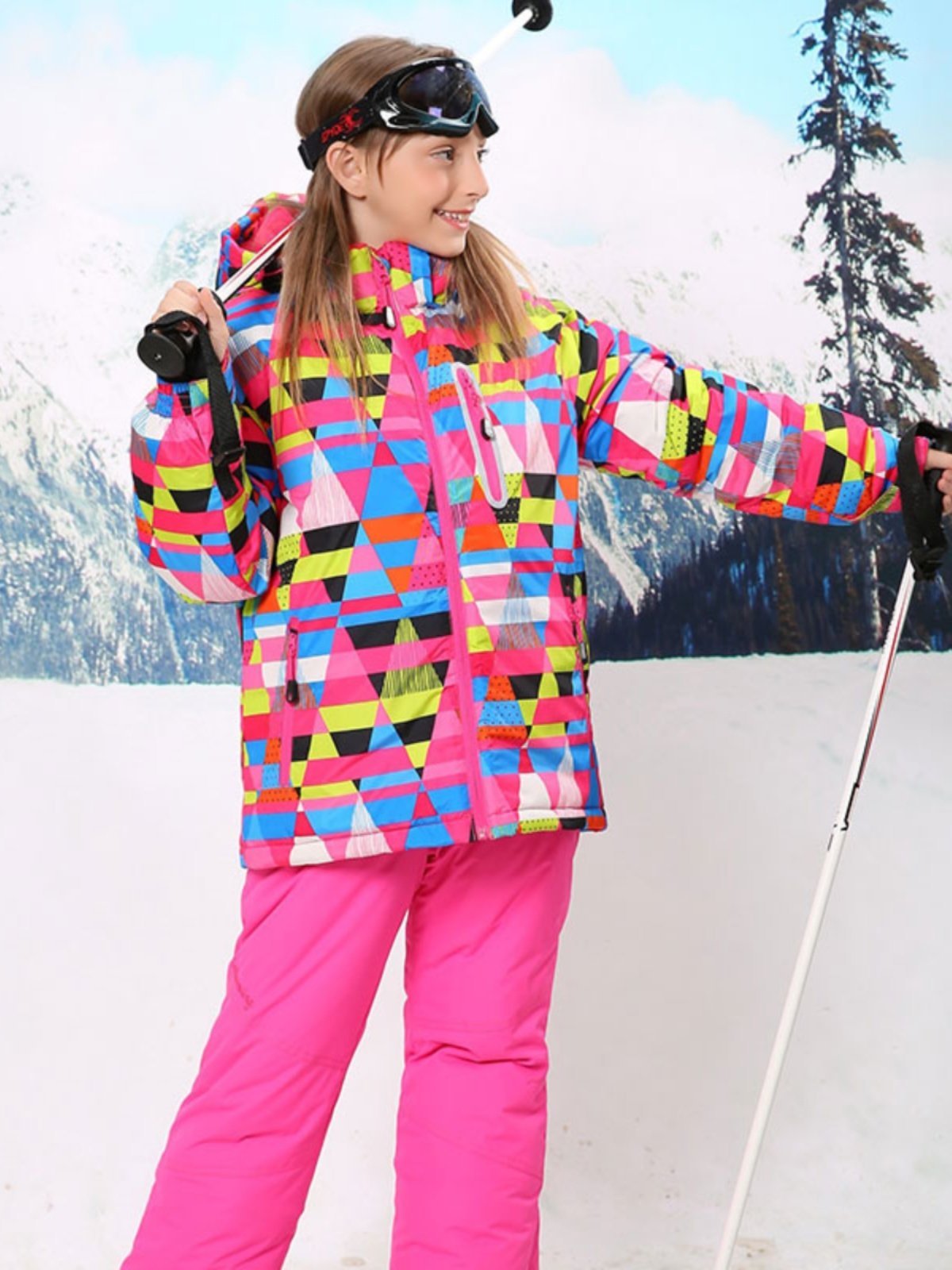 Coolostar special-priced kid skiing suit with a wind-proof, water-proof, warm-skinned guy, double-skinned ski pants
