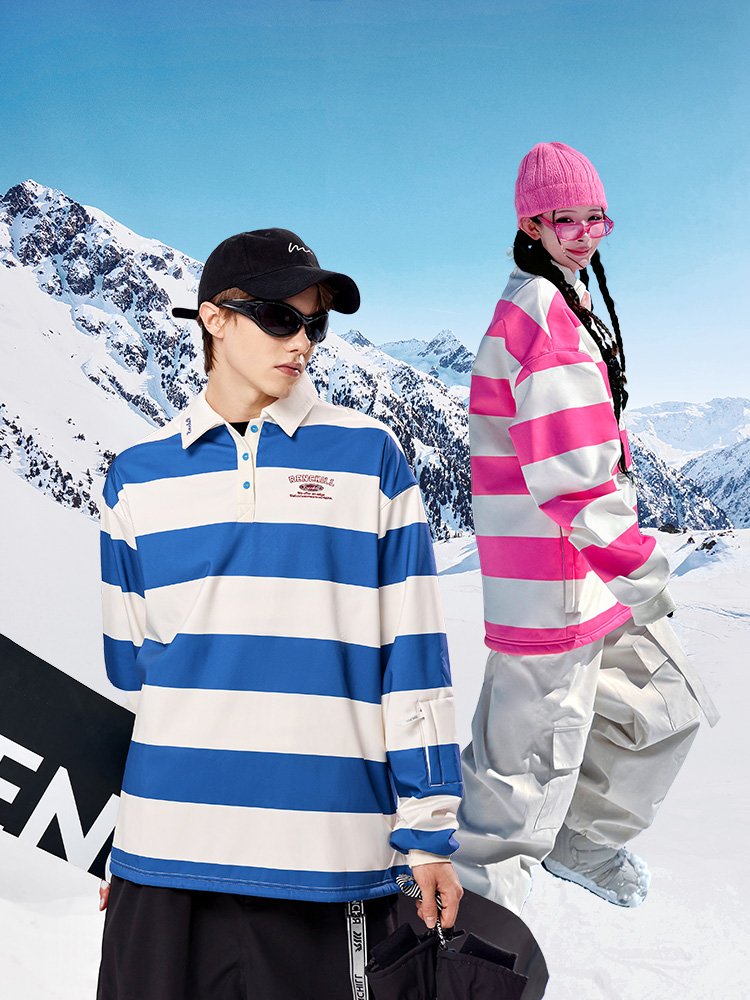Ren Redcheon, clinen blue stripes, red skating suit, 3L skiing collars and velvet