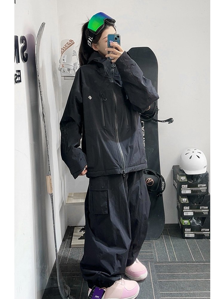 APVCX SKI SUIT 1.0, BLUE OUTDOOR SNOW SUIT, COUPLE'S GRAVY, WATER-PROOF, SNOW-PROOF WOMEN'S MONEY