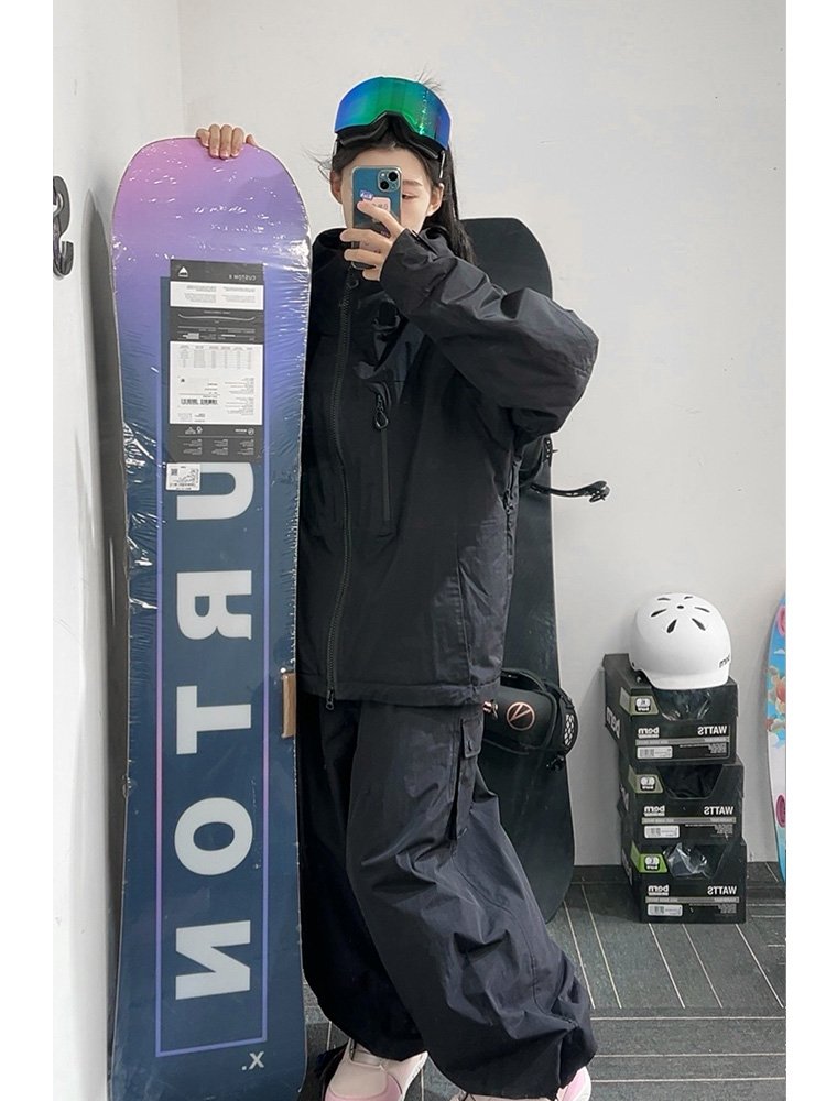 APVCX SKI SUIT 1.0, BLUE OUTDOOR SNOW SUIT, COUPLE'S GRAVY, WATER-PROOF, SNOW-PROOF WOMEN'S MONEY