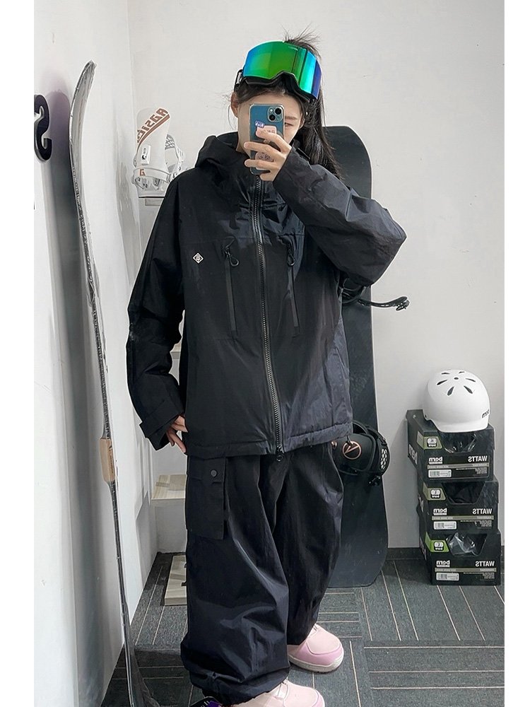 APVCX SKI SUIT 1.0, BLUE OUTDOOR SNOW SUIT, COUPLE'S GRAVY, WATER-PROOF, SNOW-PROOF WOMEN'S MONEY