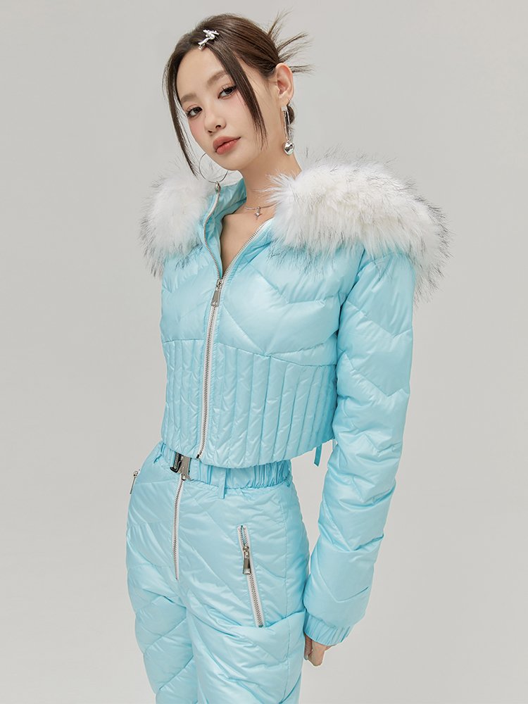 THE SAME LACRAWFISH SKI SUIT WITH A THICK WHITE DUCK-FLUSH SUIT