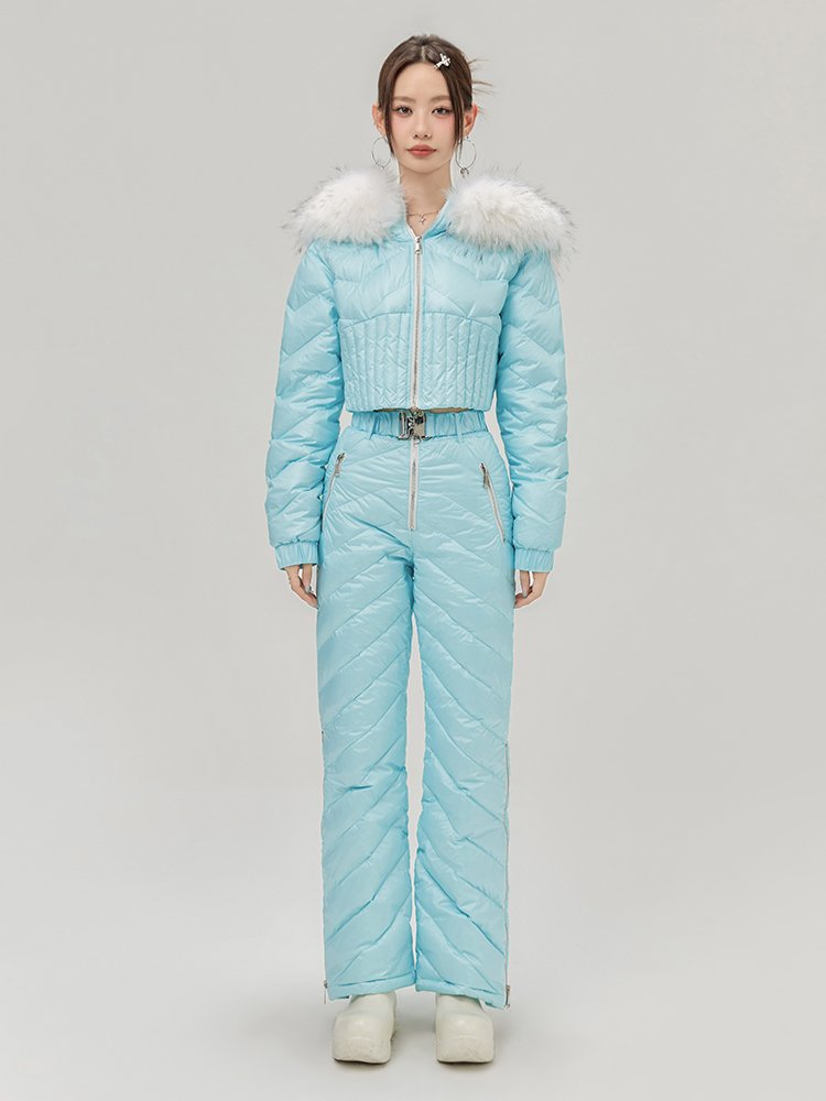 THE SAME LACRAWFISH SKI SUIT WITH A THICK WHITE DUCK-FLUSH SUIT
