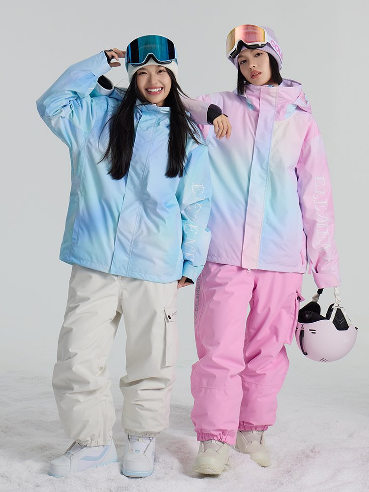 Coldelement ski suit for women with wind and water-heating jackets and ski jackets