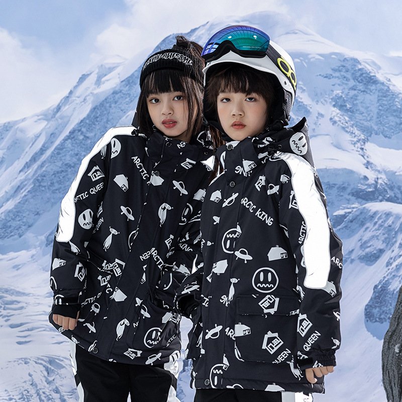 New clothes for children skiing, boys and girls, in winter, in case of wind and water heat and thicker, double-board skis