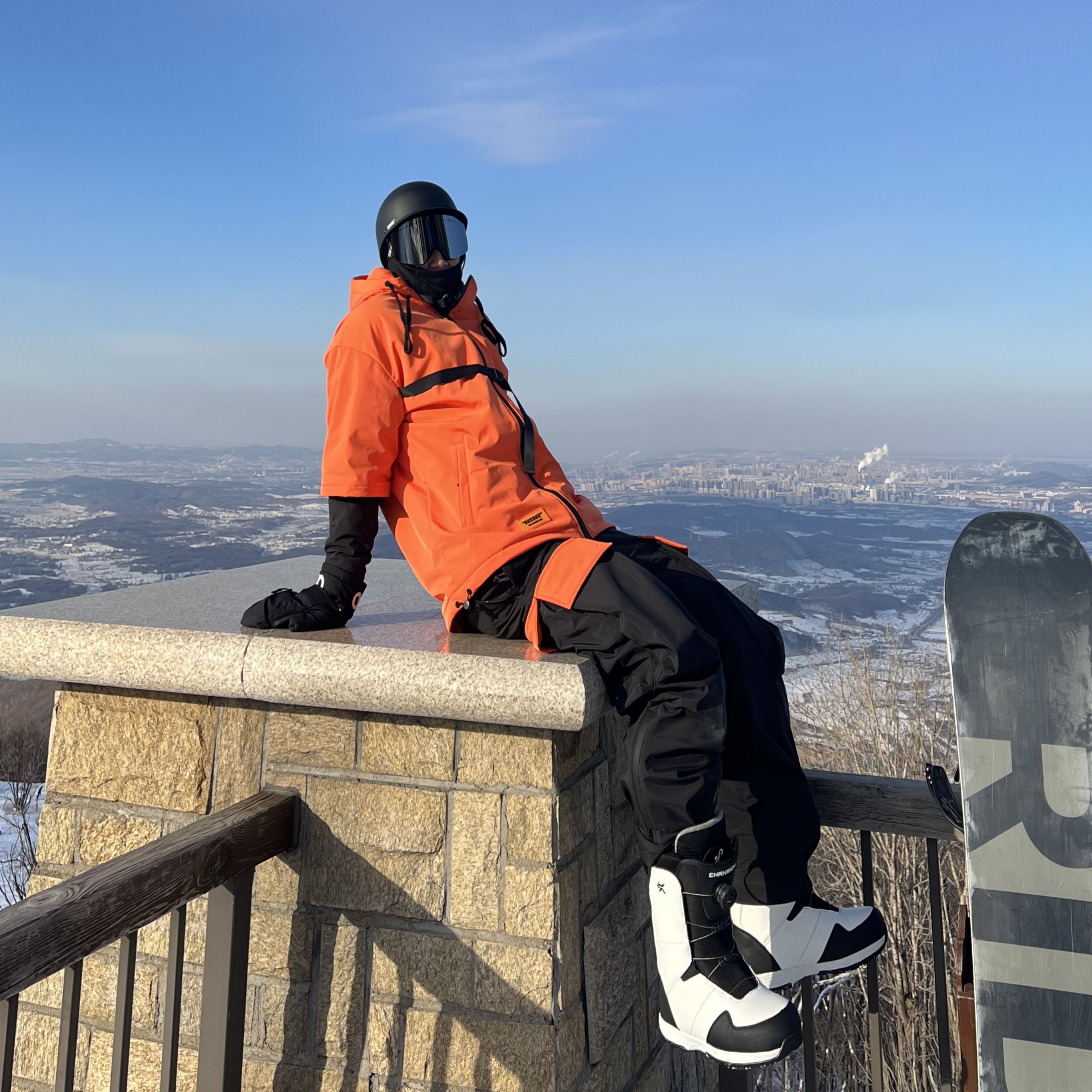 snowgen orange skating suit for men and women with a single sheet of waterproof and windproof and thick and warm ski suits
