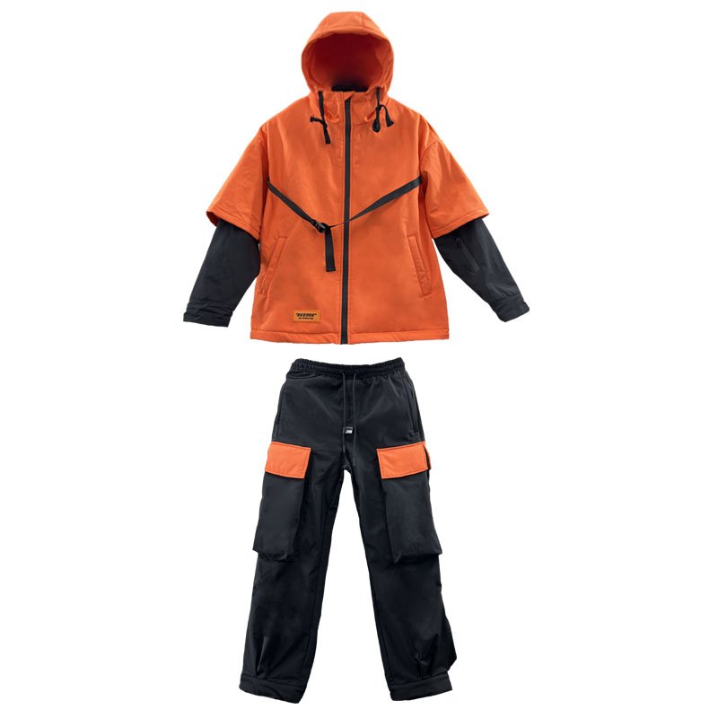 snowgen orange skating suit for men and women with a single sheet of waterproof and windproof and thick and warm ski suits