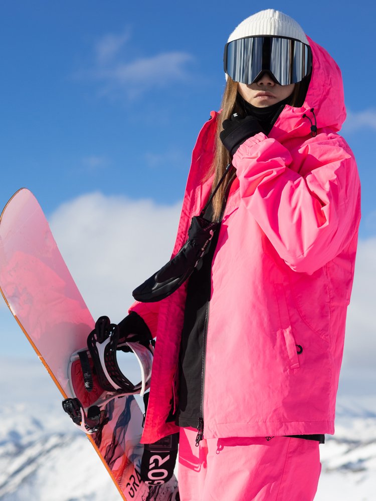 APVCX SKI SUIT, PINK OUTDOOR COAT, DOUBLE-BOARD SKATING, MALE AND FEMALE