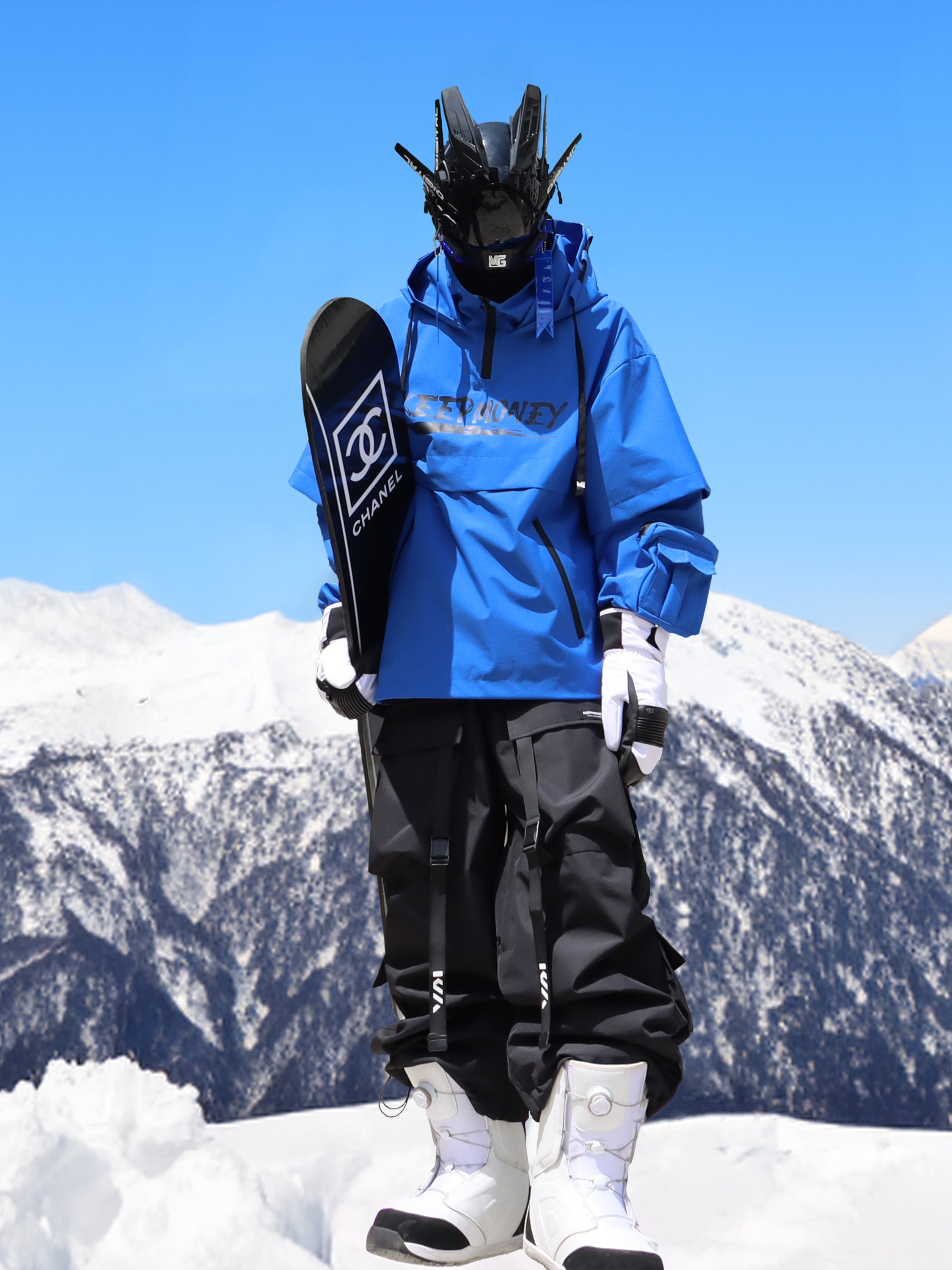 KEEPMONEY VIOLET SKI SUIT WITH SINGLE-BOARD WATERPROOF AND THICK-COLOURED SKI SUIT KIT