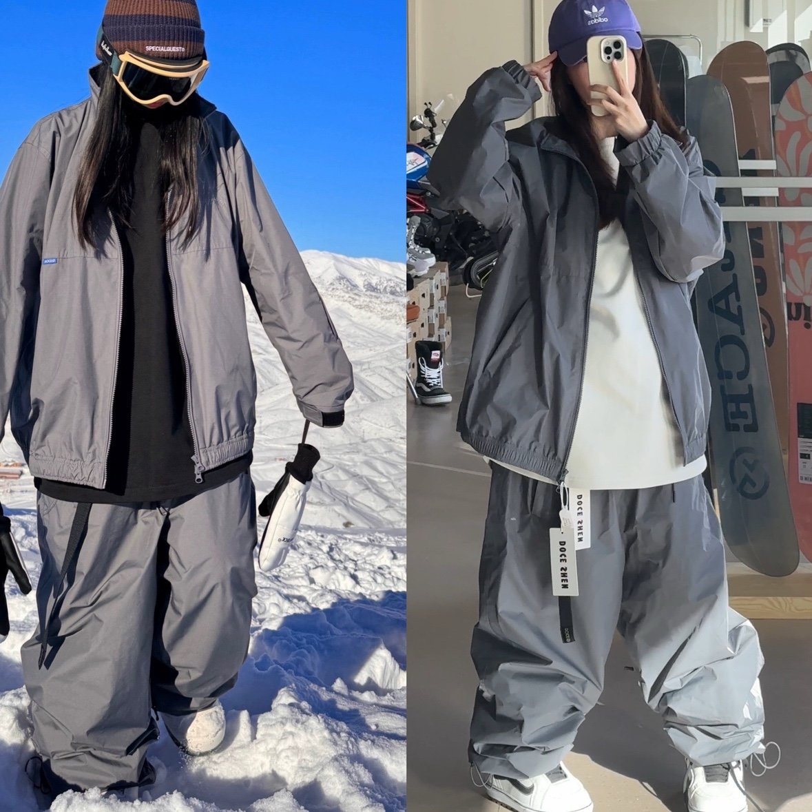 shen xiaoxie doce's waterproof, draught-resistant, draught-resistant, grind-and-skating suit with ski pants