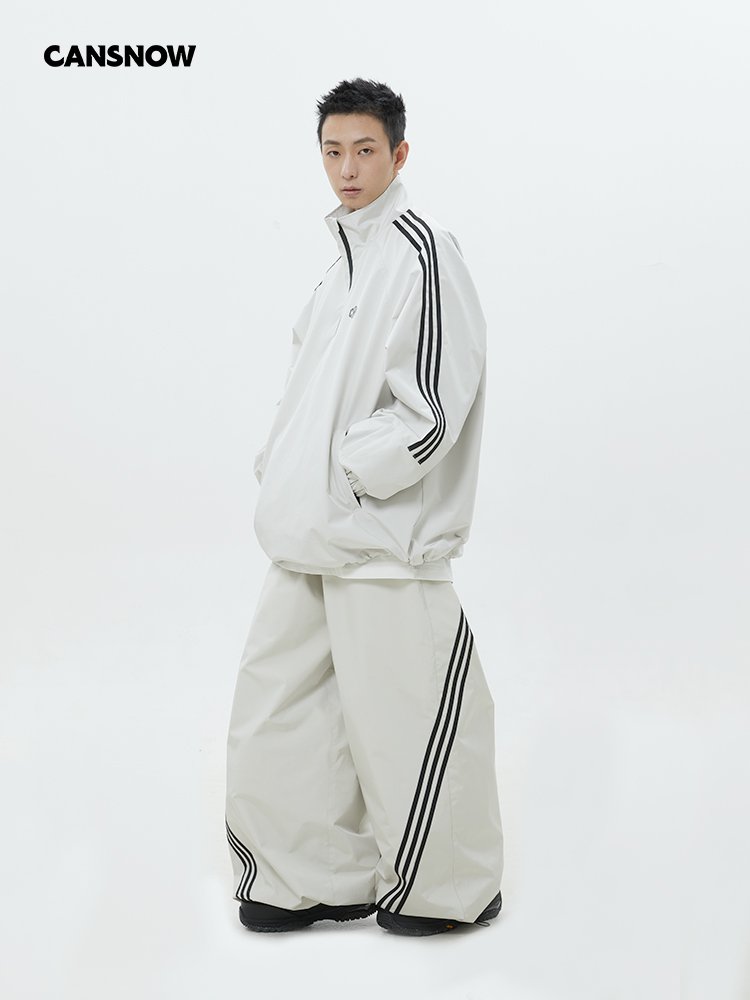 canned ski clothes with black and white striped male and female specialty waterproof ski pants coats