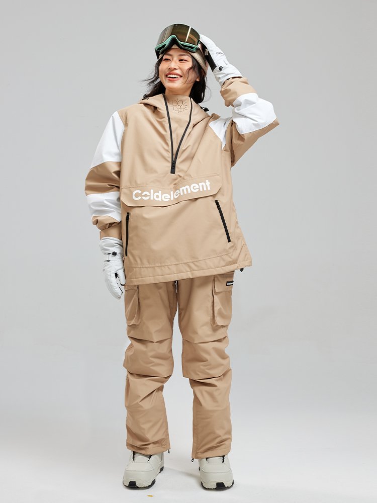 Coldelement ski suit, double-board waterproof outdoor ski hoodie