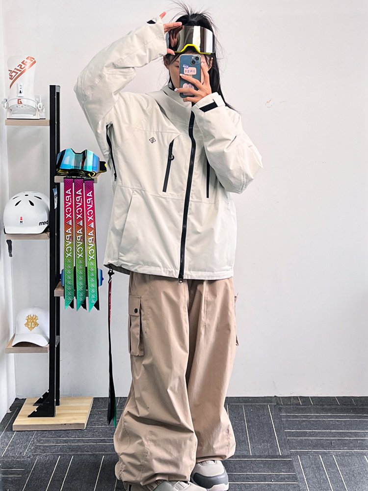 APVCX SKI SUIT 1.0 FOR THE SAME MAN AND WOMAN, TWO SINGLE-BOARD WATERPROOF AND WINDPROOF