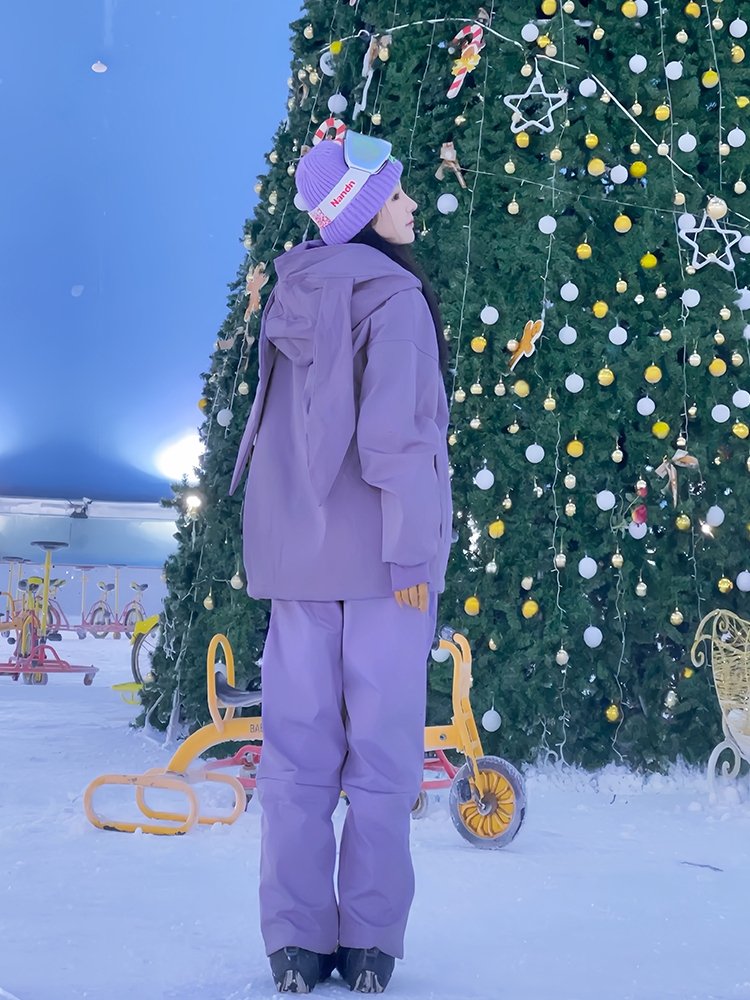 Western camel winter, new water-proof rabbit ears, silver fox ski suits with the same men and women and a thick warmer mountain-up suit