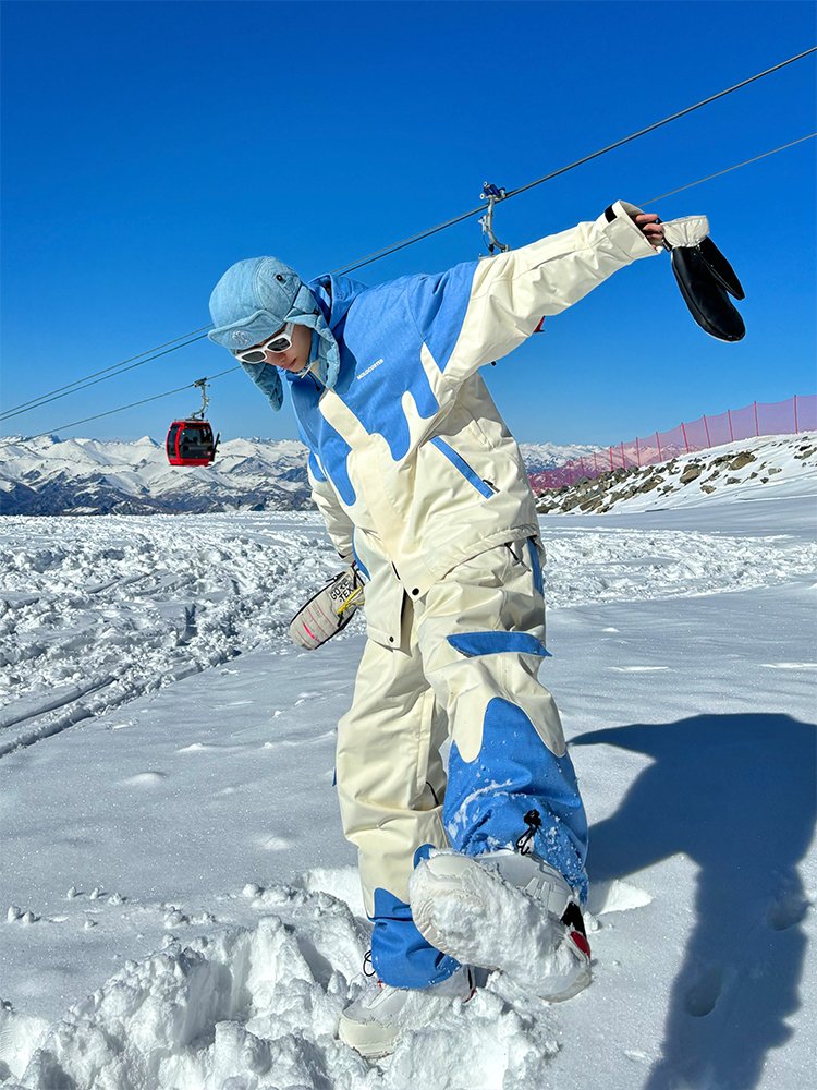 Molocoster New-Ape Men and Women Single-Skinned Ski suit with a warm, loose skiing suit